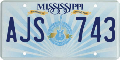 MS license plate AJS743