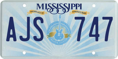 MS license plate AJS747