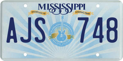 MS license plate AJS748