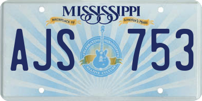 MS license plate AJS753