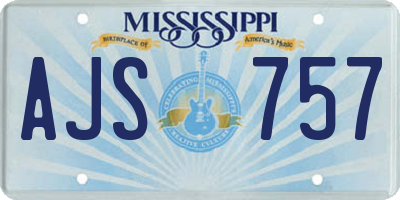 MS license plate AJS757