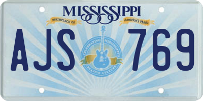 MS license plate AJS769