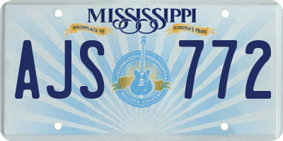 MS license plate AJS772