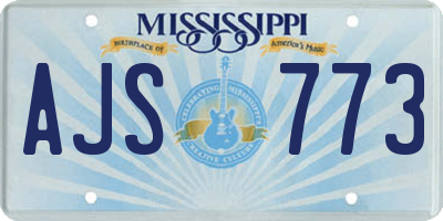 MS license plate AJS773