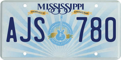 MS license plate AJS780