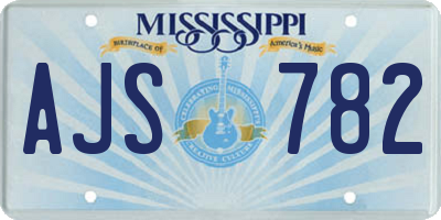 MS license plate AJS782