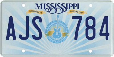 MS license plate AJS784