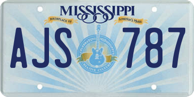 MS license plate AJS787