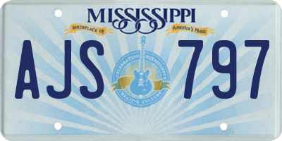 MS license plate AJS797