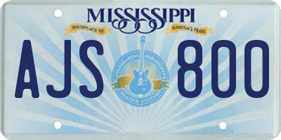 MS license plate AJS800