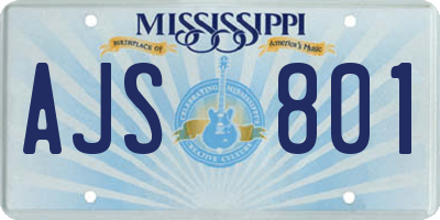 MS license plate AJS801