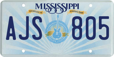 MS license plate AJS805