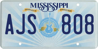 MS license plate AJS808
