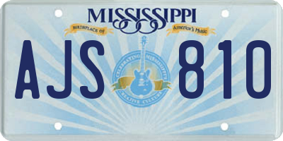 MS license plate AJS810