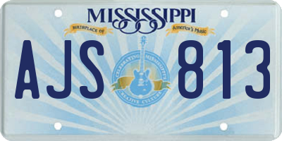 MS license plate AJS813