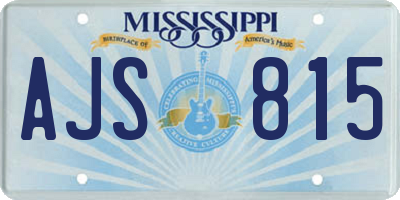 MS license plate AJS815