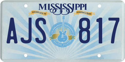 MS license plate AJS817
