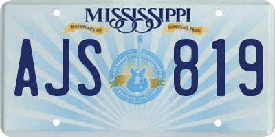 MS license plate AJS819