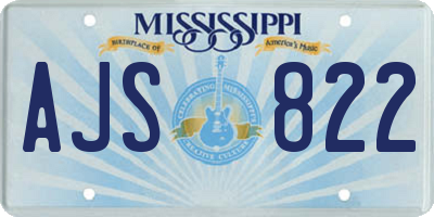 MS license plate AJS822