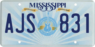 MS license plate AJS831