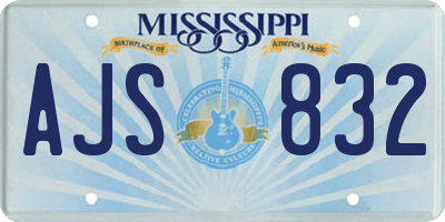MS license plate AJS832