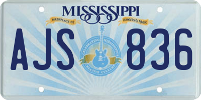 MS license plate AJS836