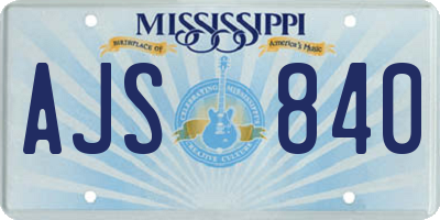 MS license plate AJS840