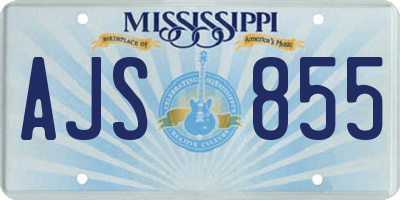 MS license plate AJS855