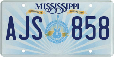 MS license plate AJS858