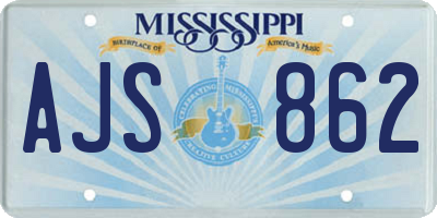 MS license plate AJS862