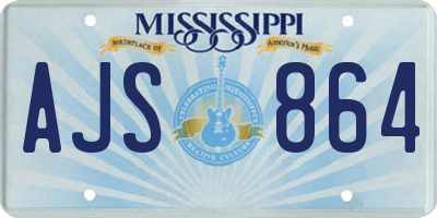MS license plate AJS864