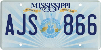 MS license plate AJS866