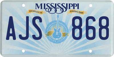 MS license plate AJS868