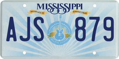 MS license plate AJS879