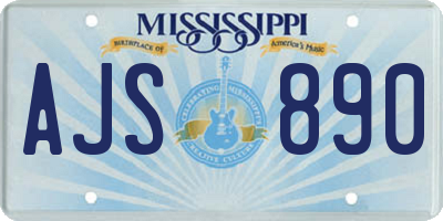 MS license plate AJS890