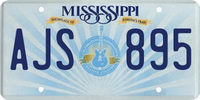 MS license plate AJS895