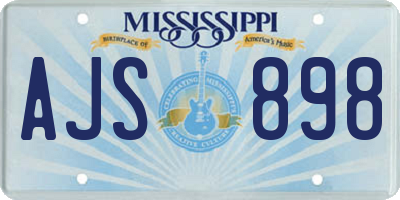 MS license plate AJS898