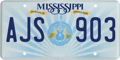 MS license plate AJS903