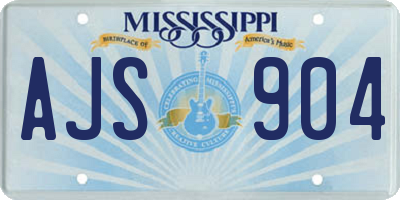 MS license plate AJS904