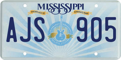 MS license plate AJS905
