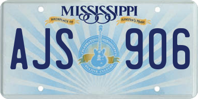MS license plate AJS906