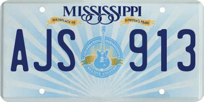MS license plate AJS913