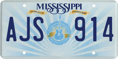 MS license plate AJS914