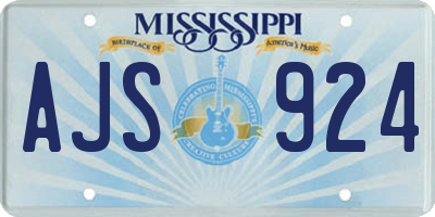 MS license plate AJS924