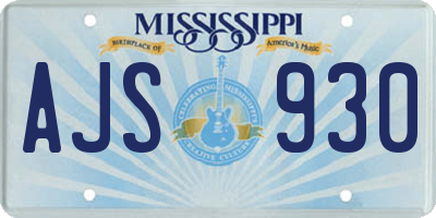 MS license plate AJS930