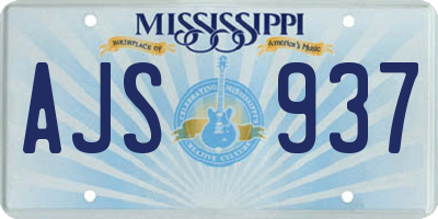 MS license plate AJS937