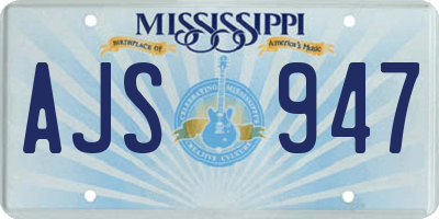 MS license plate AJS947