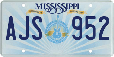 MS license plate AJS952