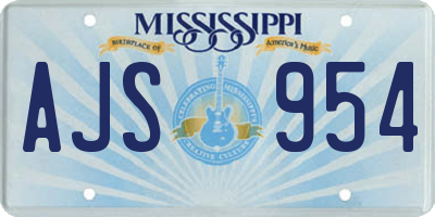MS license plate AJS954