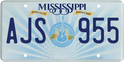 MS license plate AJS955